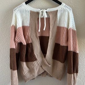 Open back sweater from fashionnova. Very cute and warm. Size medium